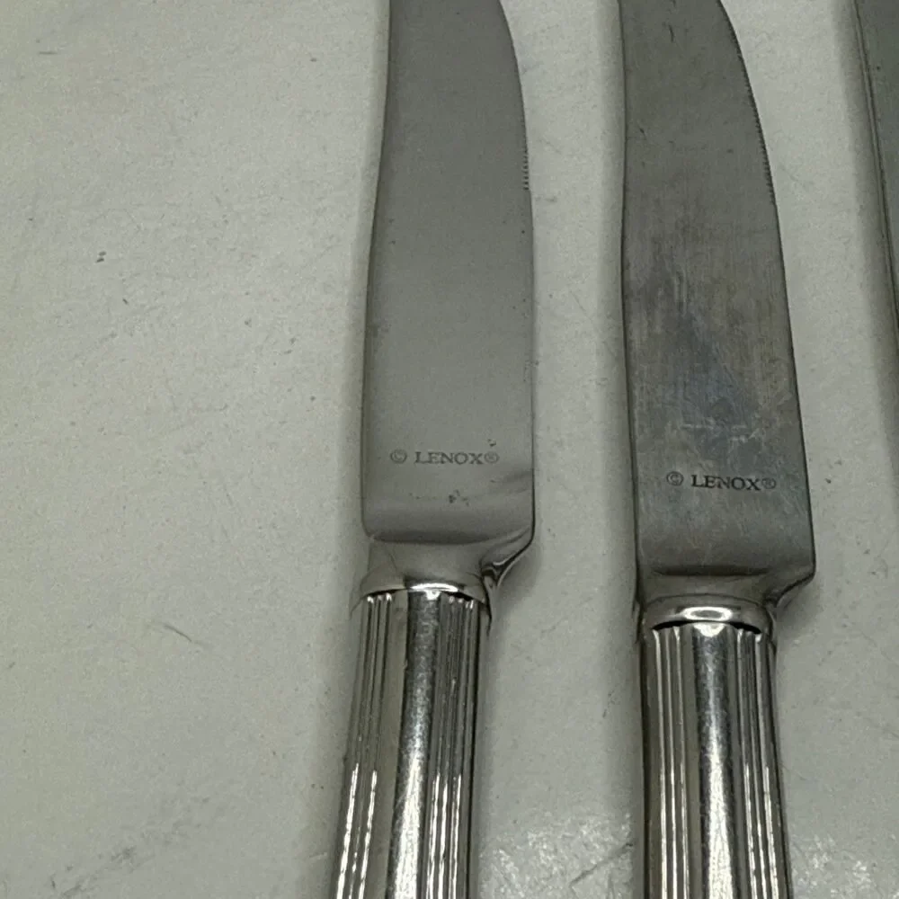 Lenox ARCHWAY Stainless 18/10 Glossy Silverware set of 4 Dinner Knives 9 1/4